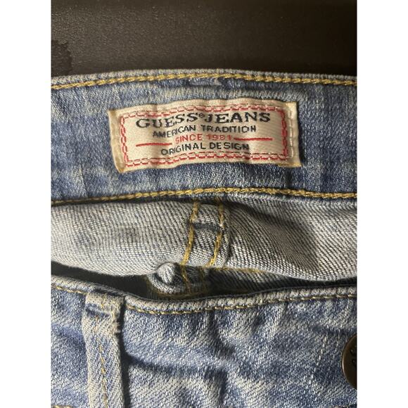 Vintage Women’s Guess Skinny Mid Distressed Patched Jeans Size 26x31 - Picture 7 of 12